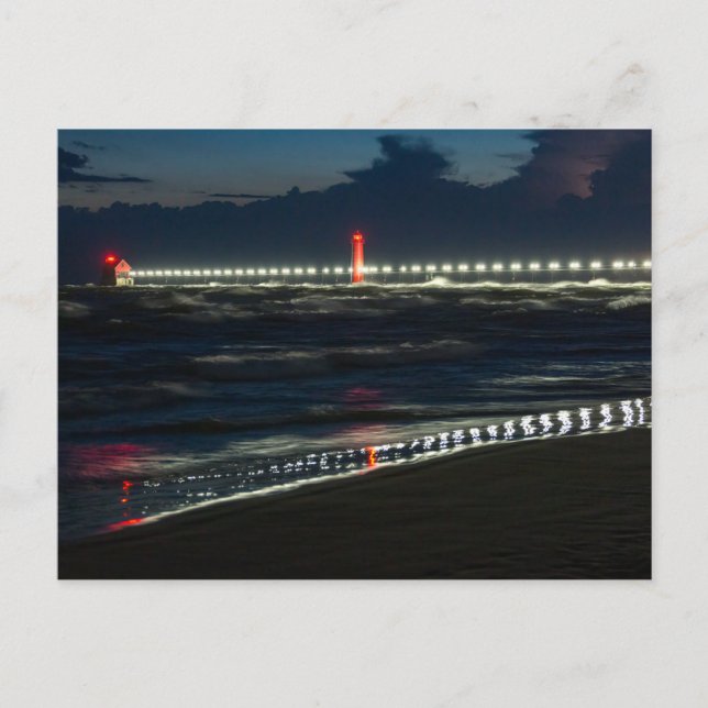 Carte Postale Un orage au parc d'état de Grand Haven (Devant)