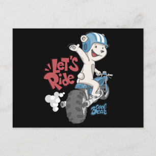 Carte Postale Un ours à moto
