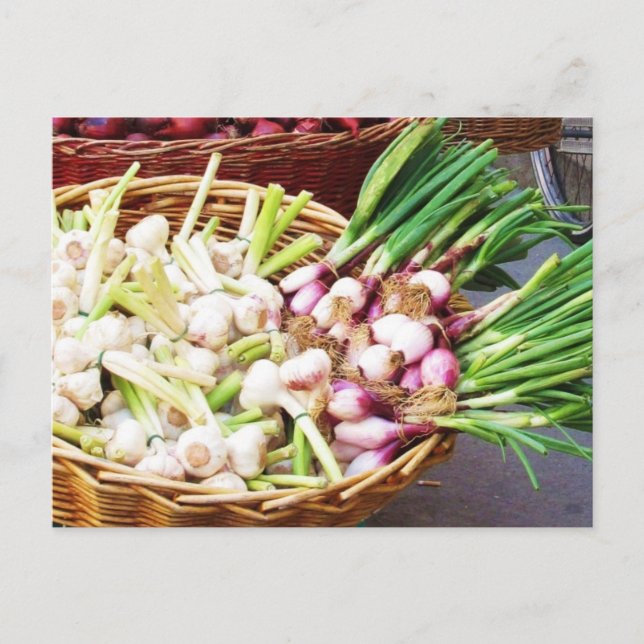 Carte Postale Un panier GARLIC - Naples, Italie (Devant)
