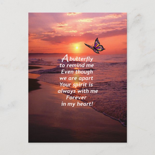 Carte Postale Un papillon pour me rappeler (Devant)