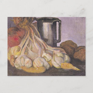 Carte Postale Un paquet d'ail et un tankard d'eau