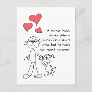 Carte Postale Un père tient la main de sa fille