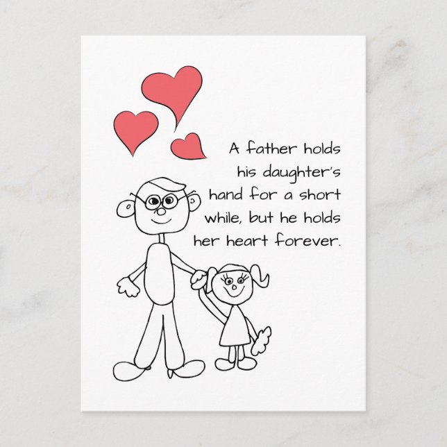 Carte Postale Un père tient la main de sa fille (Devant)