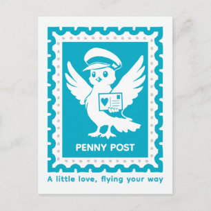 Carte Postale Un petit amour qui vole dans votre direction Penny
