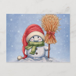 Carte Postale Un petit bonhomme de neige