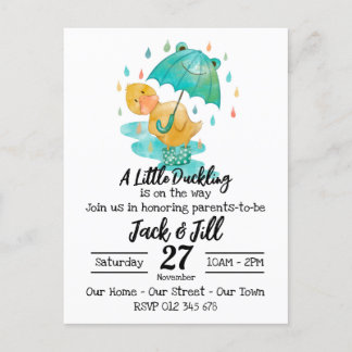 Carte Postale Un petit canard est sur le chemin de l'invitation