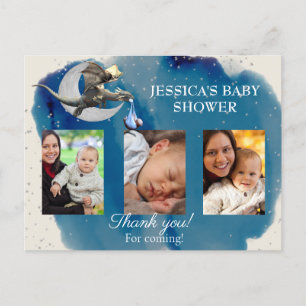 Carte Postale Un petit chevalier Baby shower de dragon Merci pho