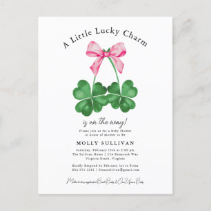 Carte Postale Un Peu Chanceux Shamrock Coquette Bow