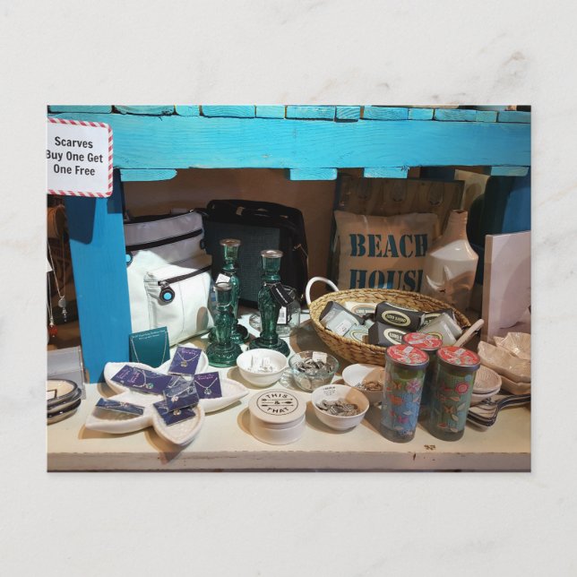 Carte Postale Un peu de shopping en vacances (Devant)