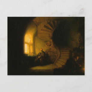 Carte Postale Un philosophe en méditation par Rembrandt Postcard
