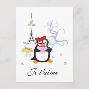 Carte Postale Un pingouin à Paris