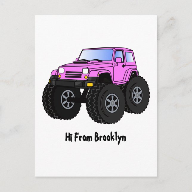 Carte Postale Un Pink Monster Cartoon (Devant)