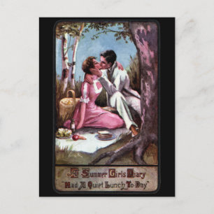 Carte Postale Un pique-nique et un baiser