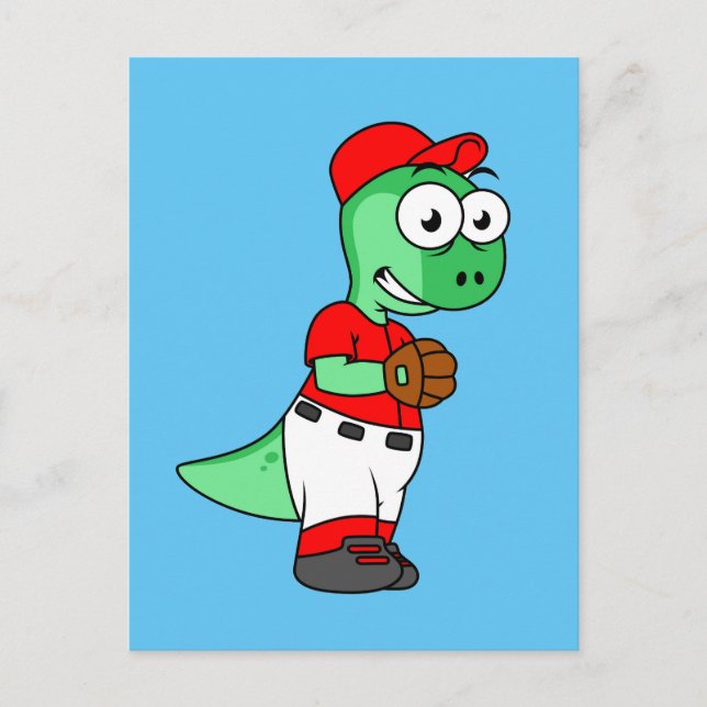Carte Postale Un Pitcher De Baseball Pachycephalosaurus. (Devant)