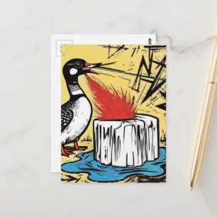 Carte Postale Un plongeon du Minnesota en colère faisant fondre