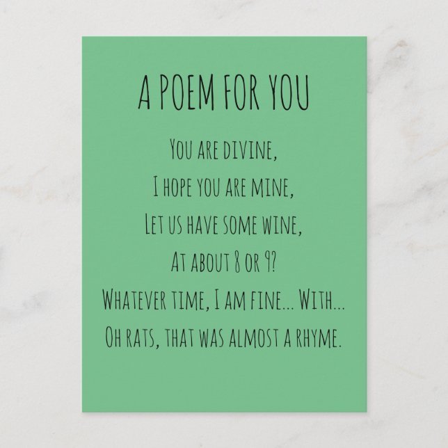 Carte Postale Un poème pour toi (Devant)