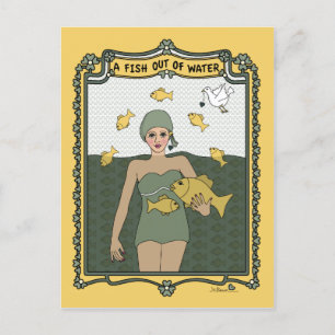 Carte postale Un poisson hors de l'eau_C_