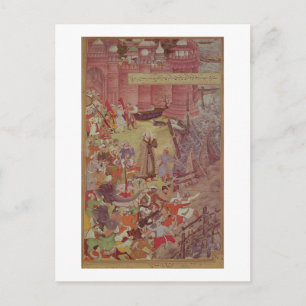 Carte Postale Un pont de bateaux brisé par Akbar (r.1556-1605) s