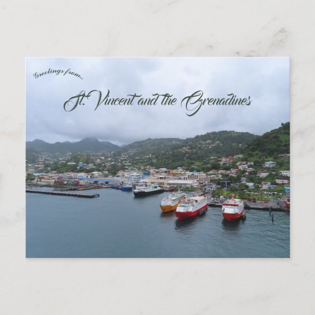 Carte Postale Un port à St Vincent (Devant)