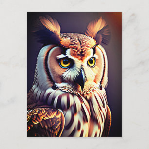 Carte Postale Un portrait de chouette