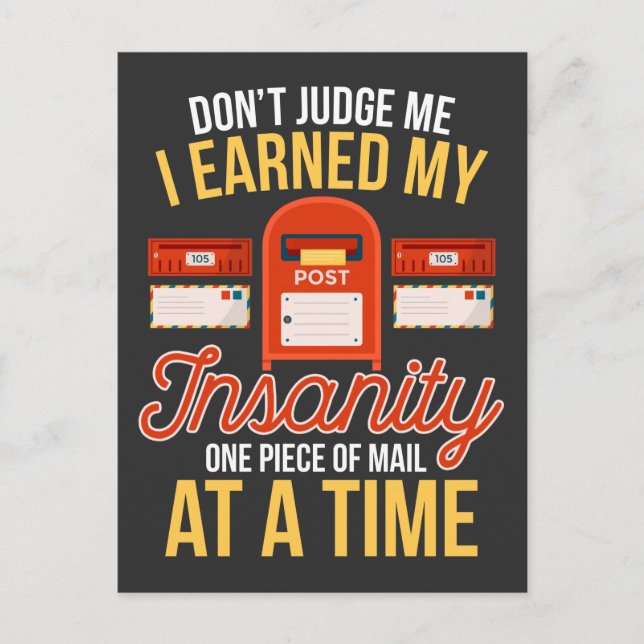 Carte Postale Un Postman fou drôle Noël Retraité Mailman (Devant)