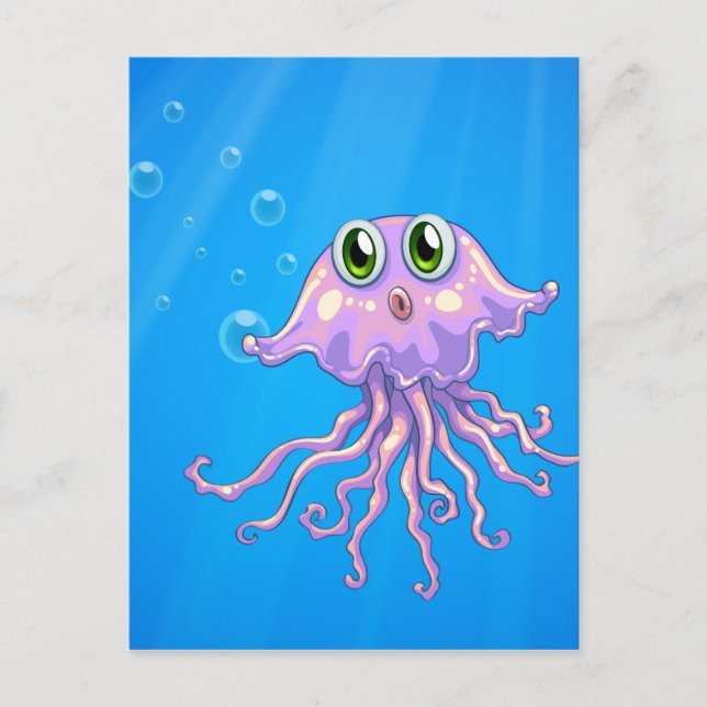 Carte Postale Un poulpe sous la mer (Devant)