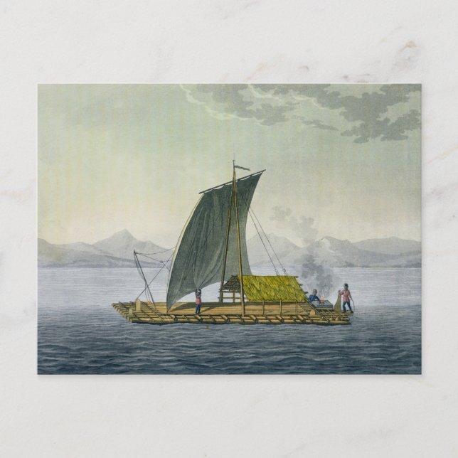 Carte Postale Un radeau quitte le port de Guayaquil, Equateur, p (Devant)