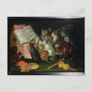 Carte Postale Un rassemblement musical de chats