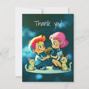 Carte Postale Un Remerciement Coloré