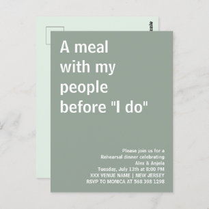 Carte Postale Un repas avec mon peuple avant le dîner de répétit