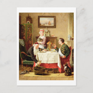 Carte Postale Un repas satisfaisant, 1883 (huile sur toile)