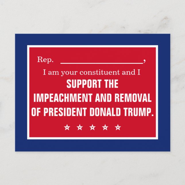 Carte Postale Un représentant s'oppose au président Trump Consti (Devant)