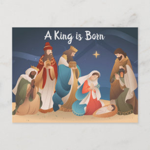 Carte Postale Un roi est né Nativité de Noël