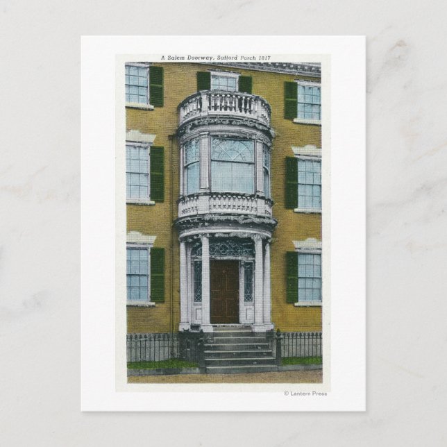Carte Postale Un Safford Porch, une porte Salem (Devant)