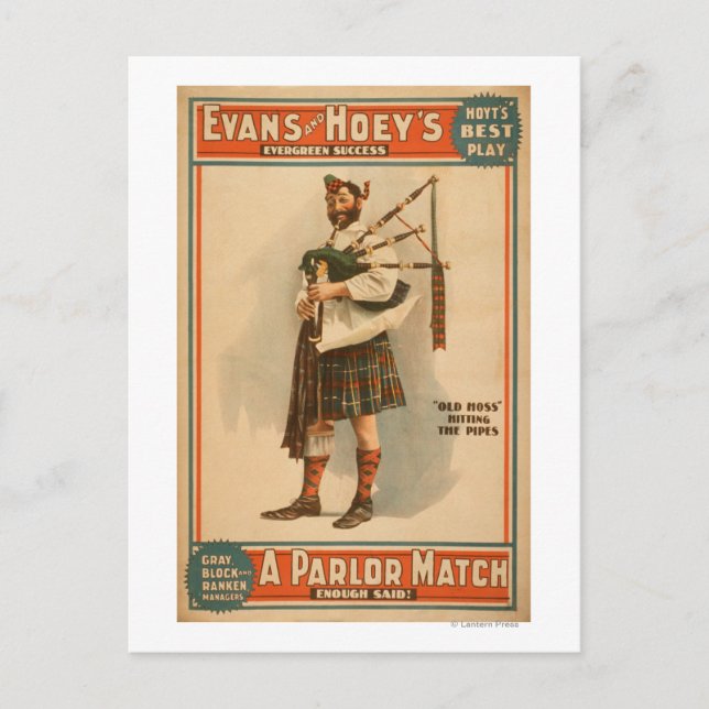 Carte Postale Un salon Match "Old Hoss" Scottish Bagpiper (Devant)