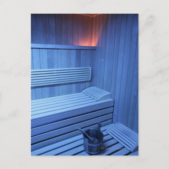 Carte Postale Un sauna dans la lumière bleue, Suède (Devant)