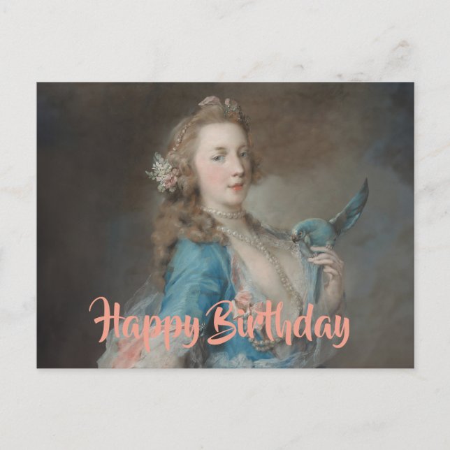 Carte Postale Un selfie avec mon perroquet Joyeux Anniversaire (Devant)