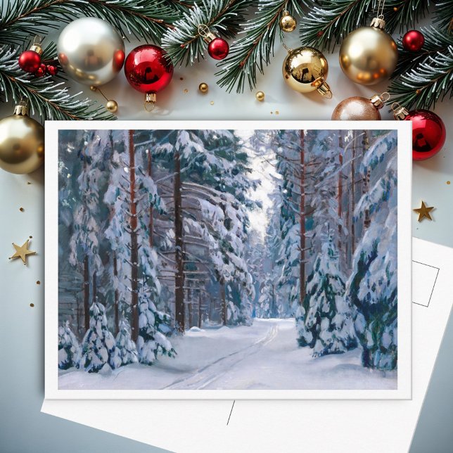 Carte Postale Un sentier neigeux dans la forêt (Créateur téléchargé)