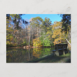 Carte Postale Un siège avec une vue d'automne en Pennsylvanie
