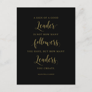 Carte Postale Un Signe De Bon Dirigeant, Citation De Mahatma Gan