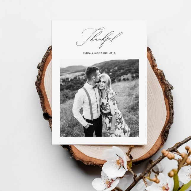 Carte Postale Un simple Merci photo Mariage (Créateur téléchargé)