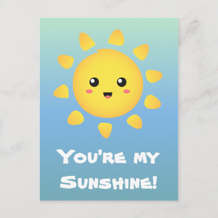 Carte Postale Un soleil mignon et heureux qui brille de mille fe