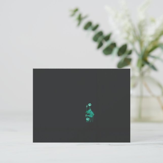Carte Postale un tableau d'une fleur et d'un poisson sur un doss (Debout devant)