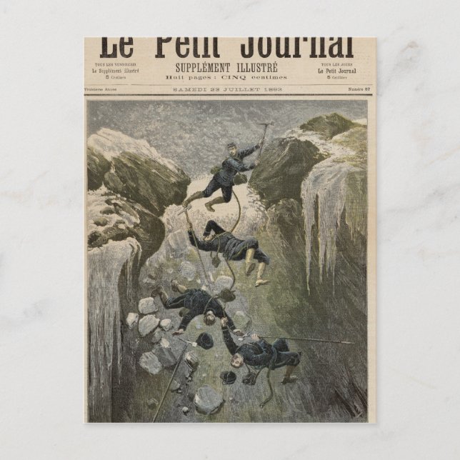 Carte Postale Un terrible accident dans les Alpes (Devant)
