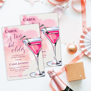 Carte Postale Un Tini Un Peu Plus Ancien Cocktail Rose Invitatio