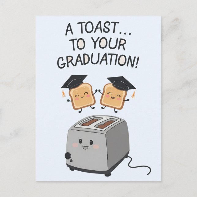 Carte Postale Un toast à votre diplôme Ami amusant de famille (Devant)
