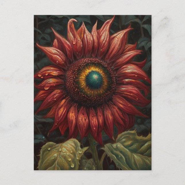 Carte Postale Un tournesol rouille (Devant)