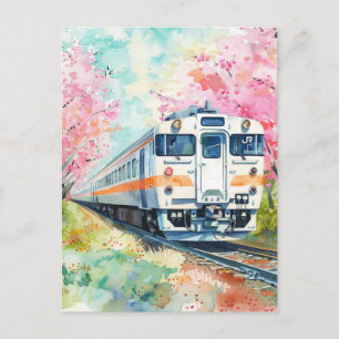 Carte Postale Un train au printemps