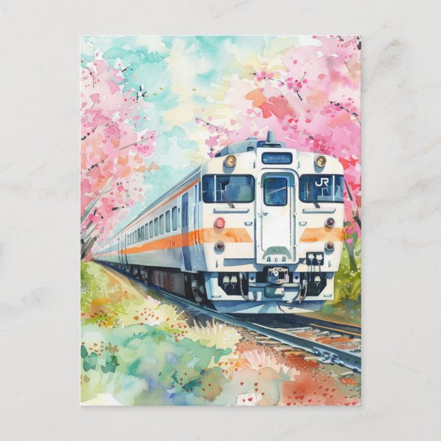 Carte Postale Un train au printemps (Devant)