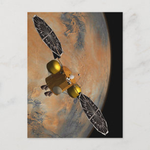 Carte Postale Un vaisseau Spacecraft Orbitant Mars.